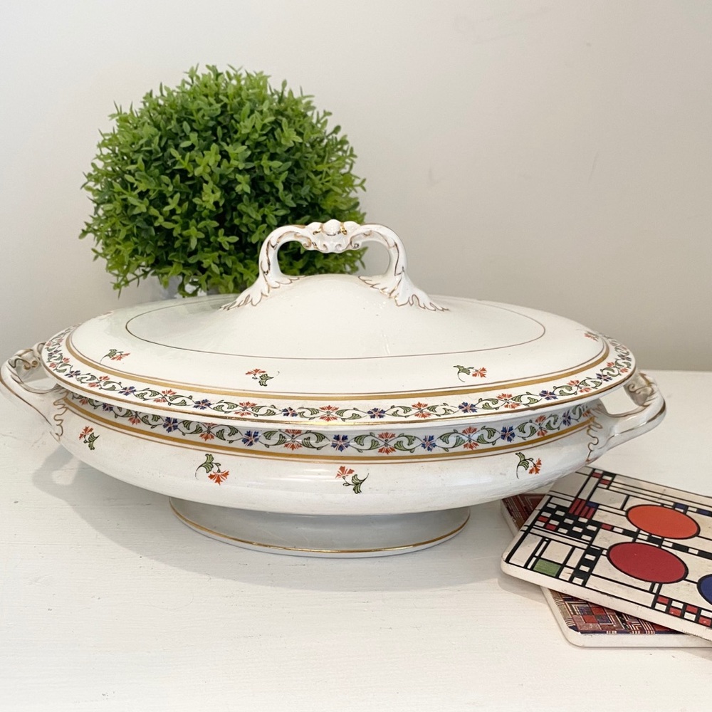 Antique John Maddock & Sons Oval Covered Dish